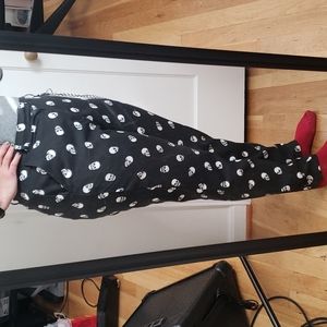 HT Denim Skull Print Pants With Detachable Chain